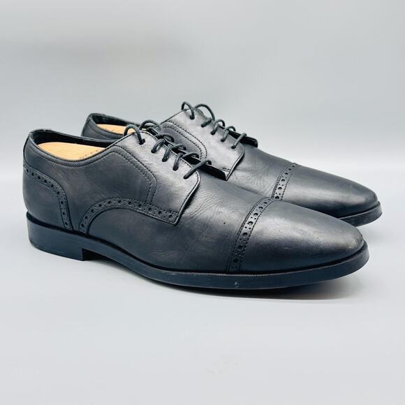 Cole Haan Shoes Mens 10 Black Leather Grand OS Oxford Cap Toe Slip On Dress main image 8